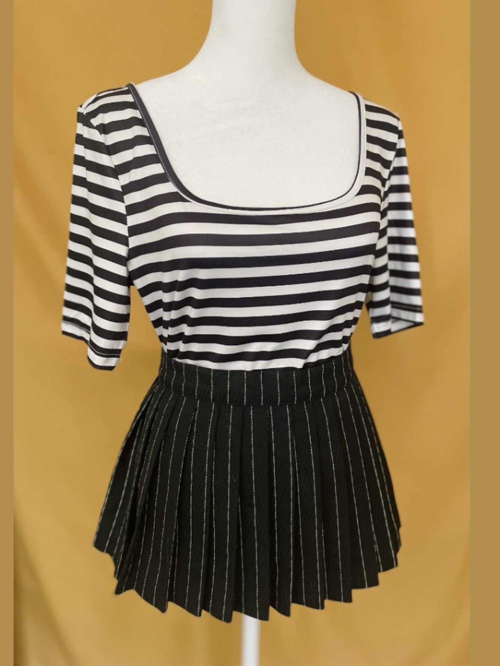Vintage Dog Pile Striped Mini Skirt Medium Y2K Punk Goth Rare St Marks NYC